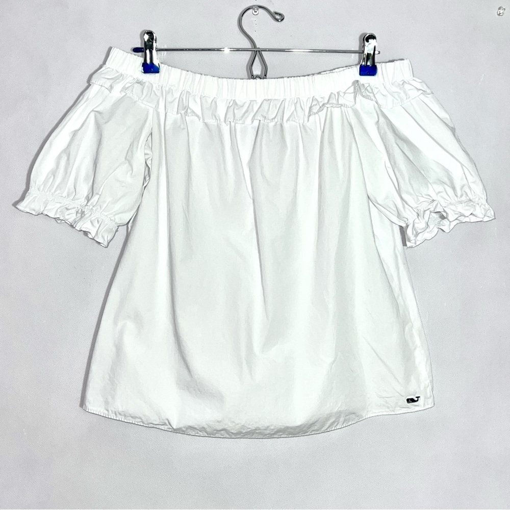 Vineyard Vines Target Women's Off The Shoulder Top Shirt Cotton White‎ Sz Small